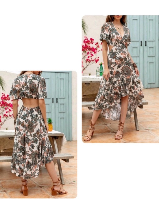 Rusttydustty Dresses & Skirts - New Rust Tydustty Floral V-Neck High-Low Dress